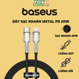 Dây cáp sạc nhanh PD 20W Baseus metal cho IPhone dài 1m 2m - Dây bọc dù chất liệu cao cấp
