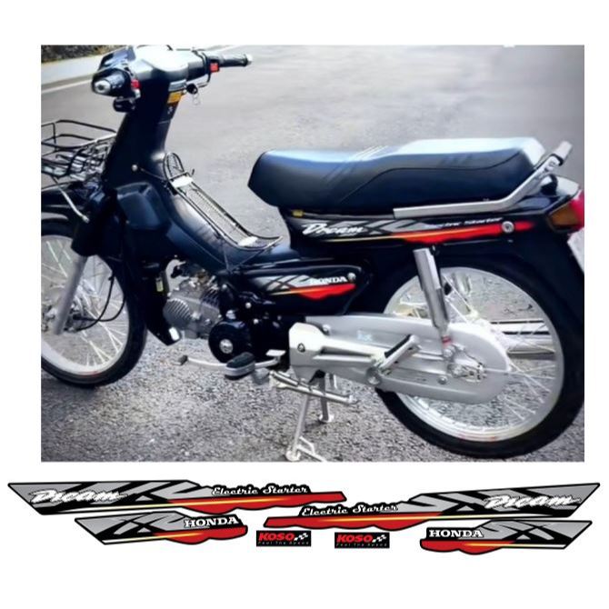 tem dream lùn đen xám đỏ decal rời 3 lớp