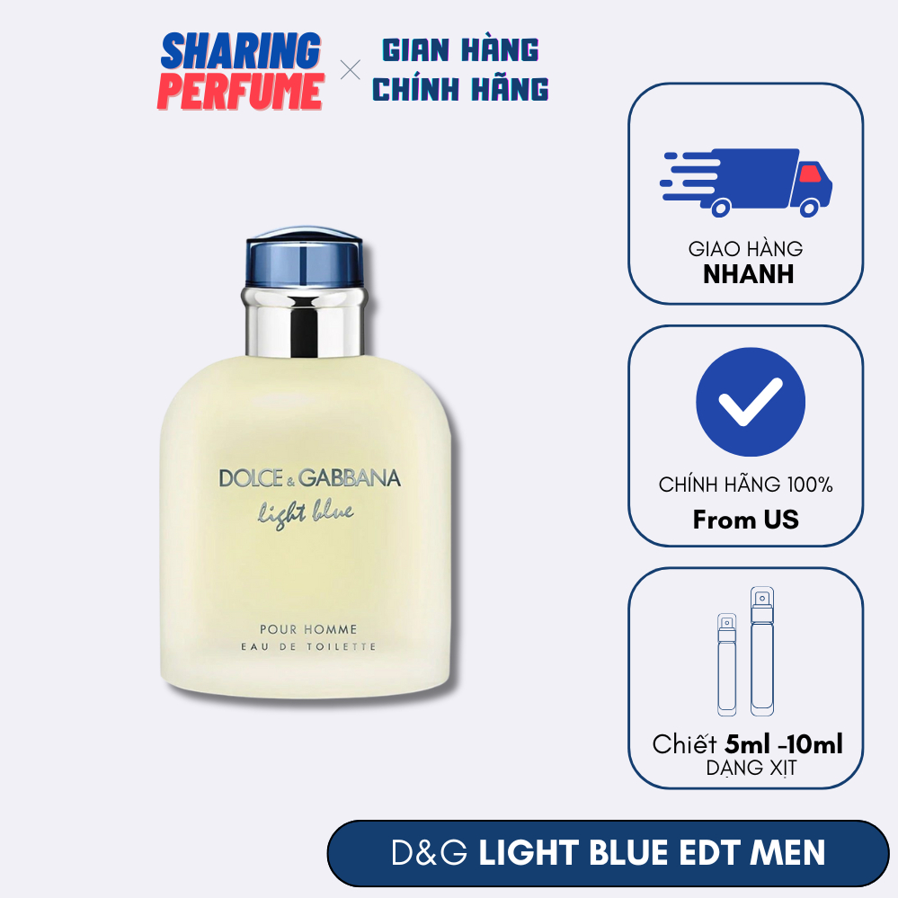 Sharingperfume - Nước ho D&G Light Blue Men [Mẫu thử 1Oml]
