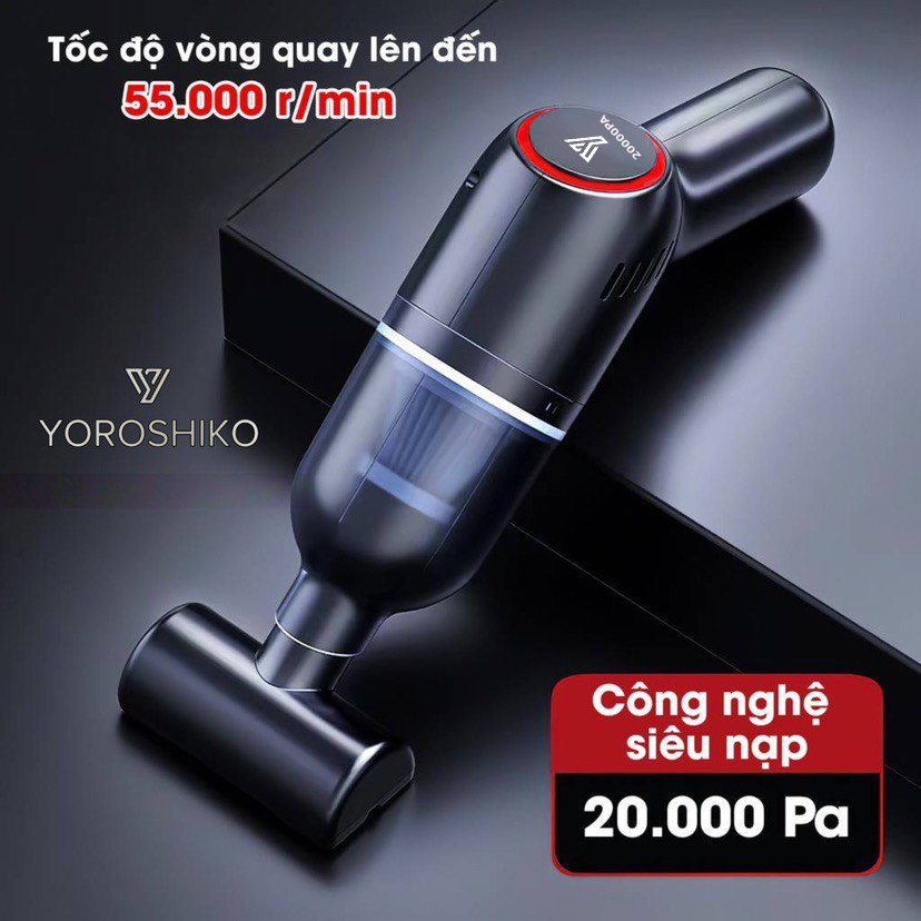 Máy hút bụi mini cầm tay Yoroshiko hút bụi giường nệm ô tô không dây lực hút 20000 Pa công xuất 120W Bảo Hành 12 Tháng | BigBuy360 - bigbuy360.vn