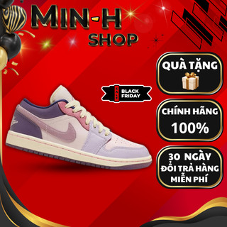  Giày air jordan low purple pastel DZ2768-651 chính hãng cổ thấp nam nữ JD 1 low real FullBox Min-H Shop 