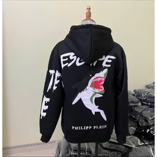 Áo Khoác Hoodie Nam Nữ Philip Cá Mập In Nhiệt Sau Lưng Siêu Hot Chất Liệu Nỉ Bông Dày Dặn ko Bai Xù Form Hottrend 2024