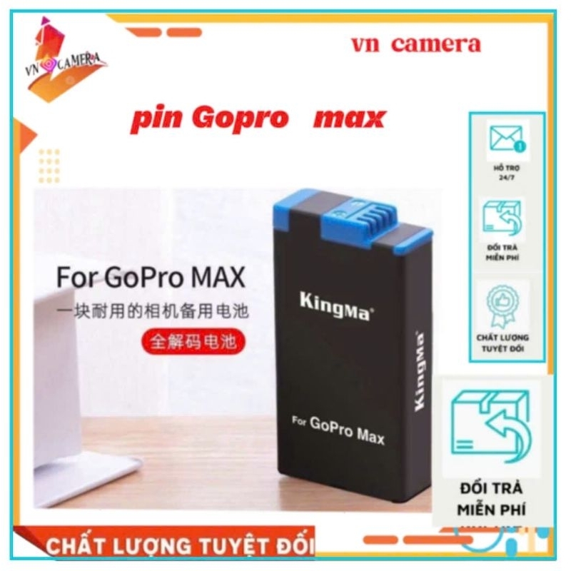pin gopro max  thay thế pin hãng  pin kingma gopro max phụ kiện camera gopro vncamera