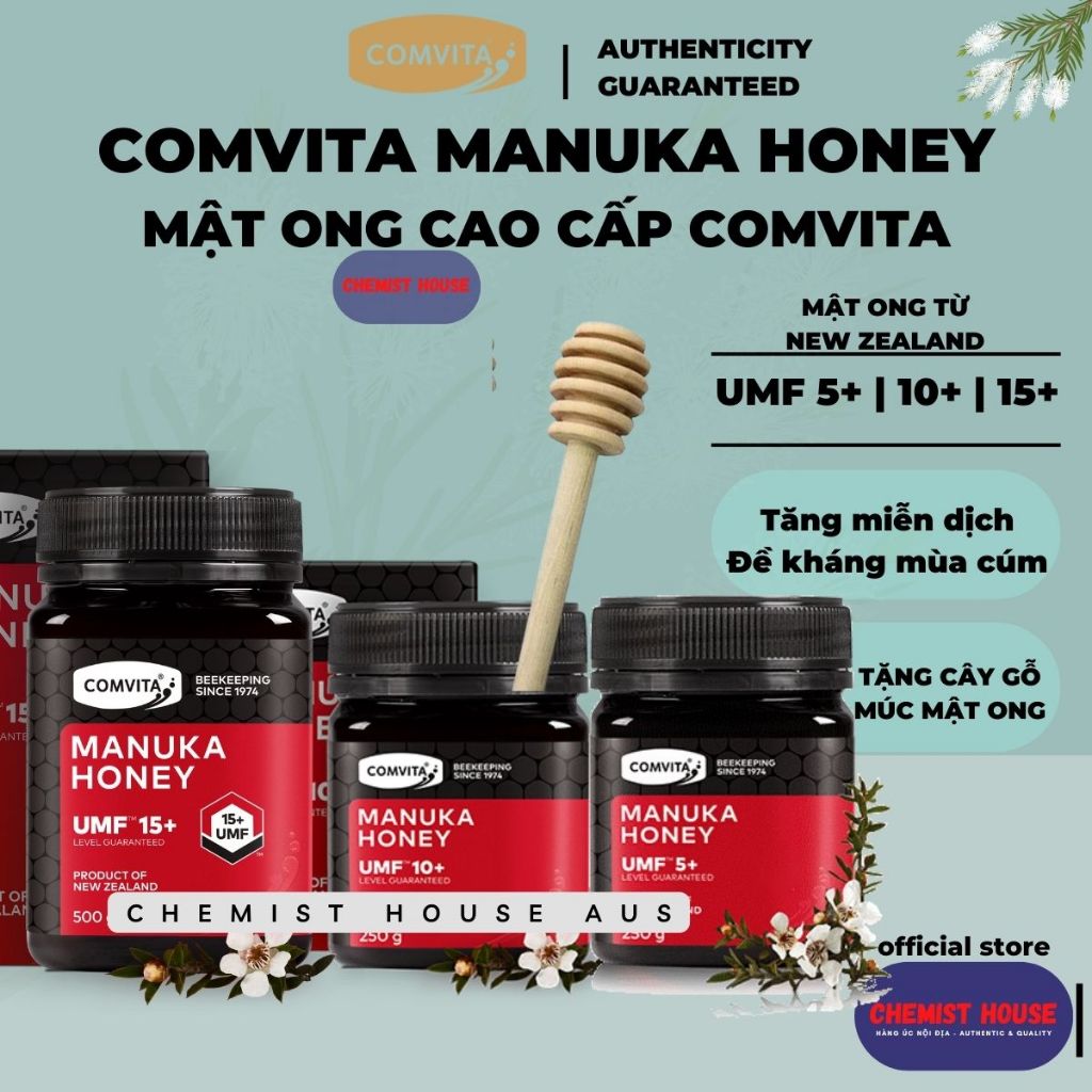Comvita Manuka Honey 100% Mật Ong Manuka Cao Cấp Từ New Zealand Tăng Cường Đề Kháng Miễn Dịch Hồi Ph