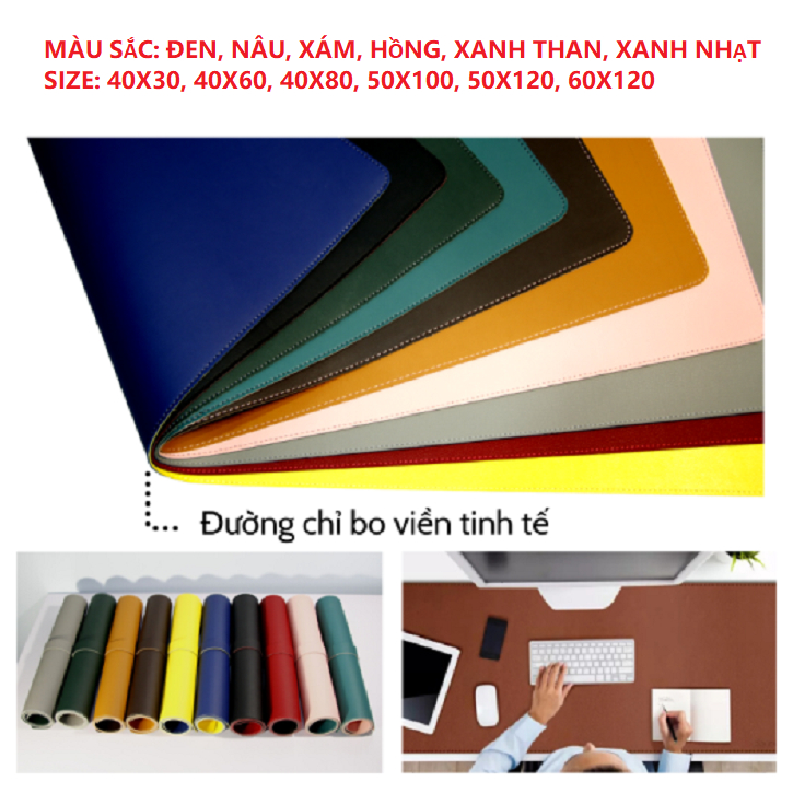 Thảm Da Trải Bàn Làm Việc Lót Chuột, Bàn Phím  Chống Thấm Nước, Cao Cấp Nhiều Màu Size 120x50, 100x50 - SIZIBOX | BigBuy360 - bigbuy360.vn