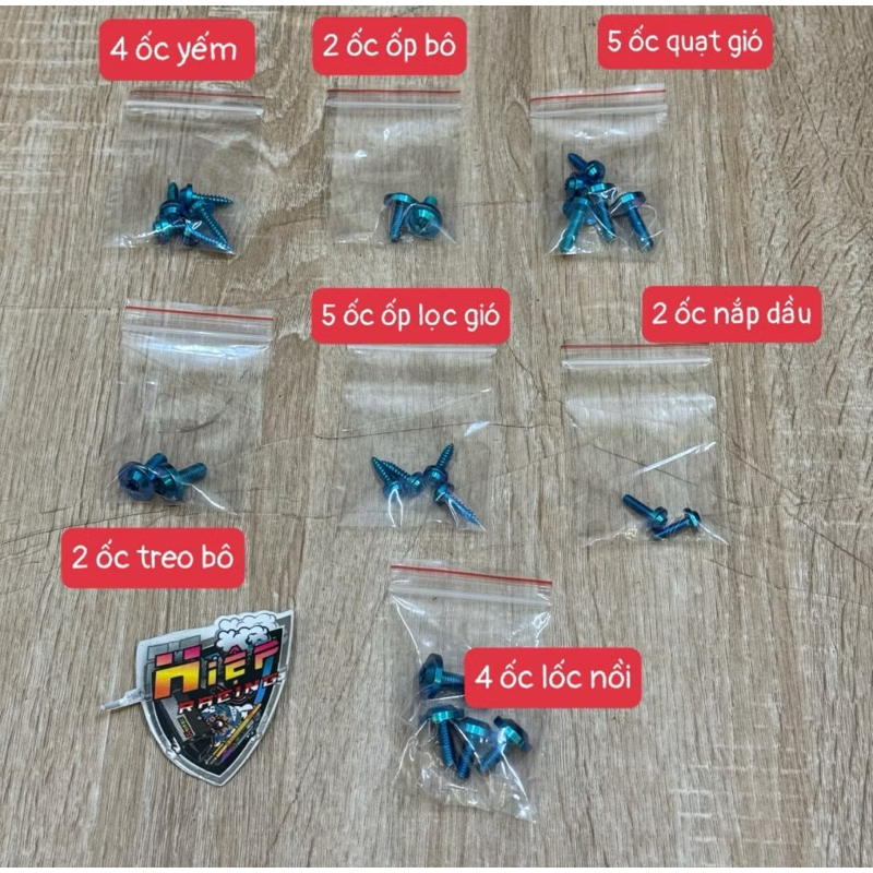 Full ốc titan gắn dàn áo xe vision 2014-2024(24con)