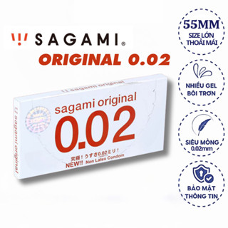 Bao Cao Su SAGAMI ORIGINAL 002 cao cấp, siêu mỏng, khử mùi cao su Latex, chính hãng Nhật Bản - Hộp 2 Bao