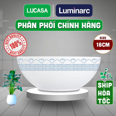 Tô Thủy Tinh Cường Lực Luminarc Diwali Geomatric Blue 18cm - L6536 | Phân Phối Chính Hãng