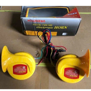  Còi ngân 6 tiếng HuaZheng Kèn ngân ô tô xe máy. Điện 12V 24V có video tiếng kêu 