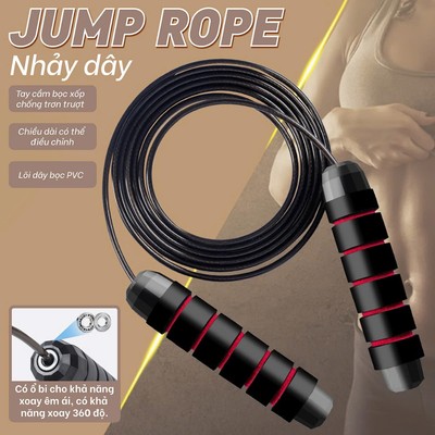 JR100/200 ĐỎ Dây Nhảy Thể Lực Đàn Hồi, Hỗ Trợ Luyện Tập Thể Dục tại nhà bọc nhựa PVC cao cấp