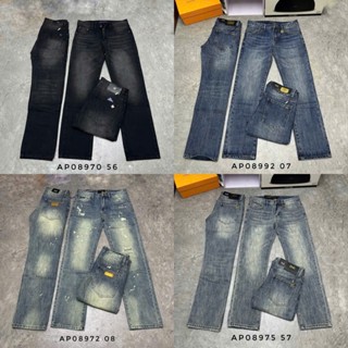 Quần bò nam ống suông mã Ap8775 màu đen, Quần jean xuông chất vải không co giãn dày dặn mã sản phẩm Ap 8970