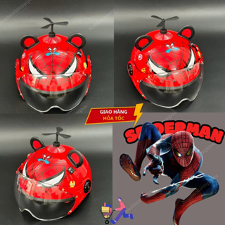 Mũ bảo hiểm trẻ hình siêu nhân SpiderMan, Capybara gắn kính kèm phụ kiện , nón bảo hiểm trẻ em đạt chuẩn bảo hành 1 năm