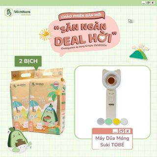 [Tặng Dũa Móng] Combo 2 bịch Bỉm BB Nature Care Plus Tã sơ sinh cho bé tinh chất nha đam