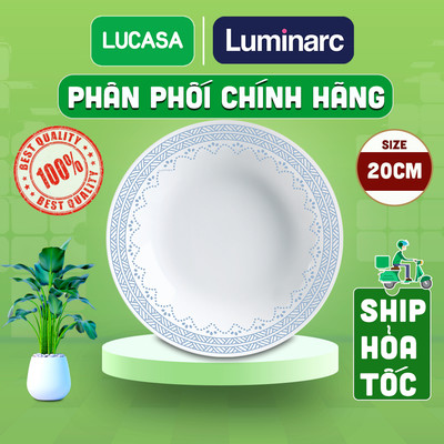 Bộ 6 Đĩa Sâu Thủy Tinh Cường Lực Luminarc Diwali Geomatric Blue 20cm - BOL6538 | Phân Phối Chính Hãng