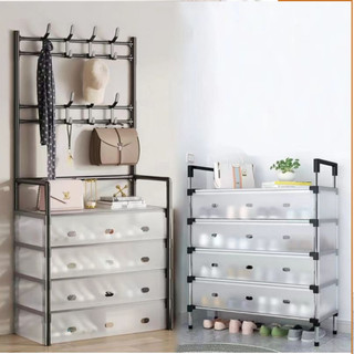 kệ để giày dép SIZE TO 77CM  KHUNG THÉP có nắp đậy 4/5 tầng giá để giày dép  có móc treo tiên lợi