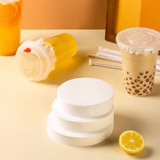 Set 50 Giấy chống tràn ly trà sữa, Giấy chống tràn miệng cốc - Giấy lót bánh bao ĐK13cm