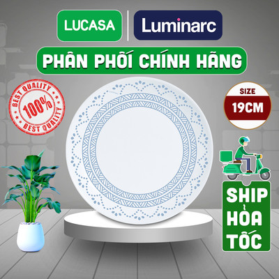 Đĩa Thủy Tinh Cường Lực Luminarc Diwali Geomatric Blue 19cm - L6537 | Phân Phối Chính Hãng