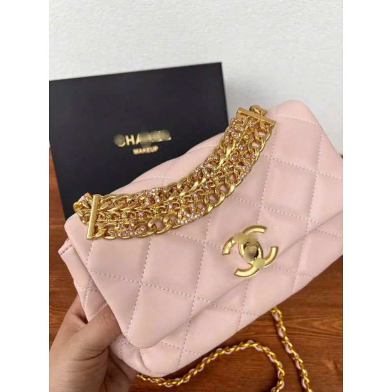 Túi GIFT VIP CN hồng Baby dây quai đính đá