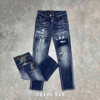 Quần jeans ống côn 3 khuy DSQ vảy sơn Xanh đạm mã sản phẩm Z8399