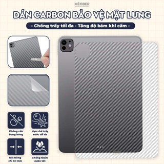 Miếng dán Carbon bảo vệ mặt lưng cho i pad - In 3D, chống trầy xước, không bám vân tay & tăng độ bám khi cầm i pad