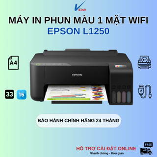 Máy In Phun Màu Đơn Năng Epson EcoTank L1250 - WIFI (Bao Gồm Bộ Mực Chính Hãng Đi Kèm)