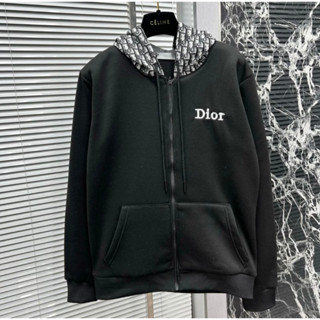 Áo Khoác Hoodie Zip Nam Nữ mũ ĐÌ Ô Thêu Chữ Ngực Phối Mũ Hoạ Tiết Chữ Thổ Cẩm Monogram Chất Nỉ Bông Hot Trend Nam Nữ