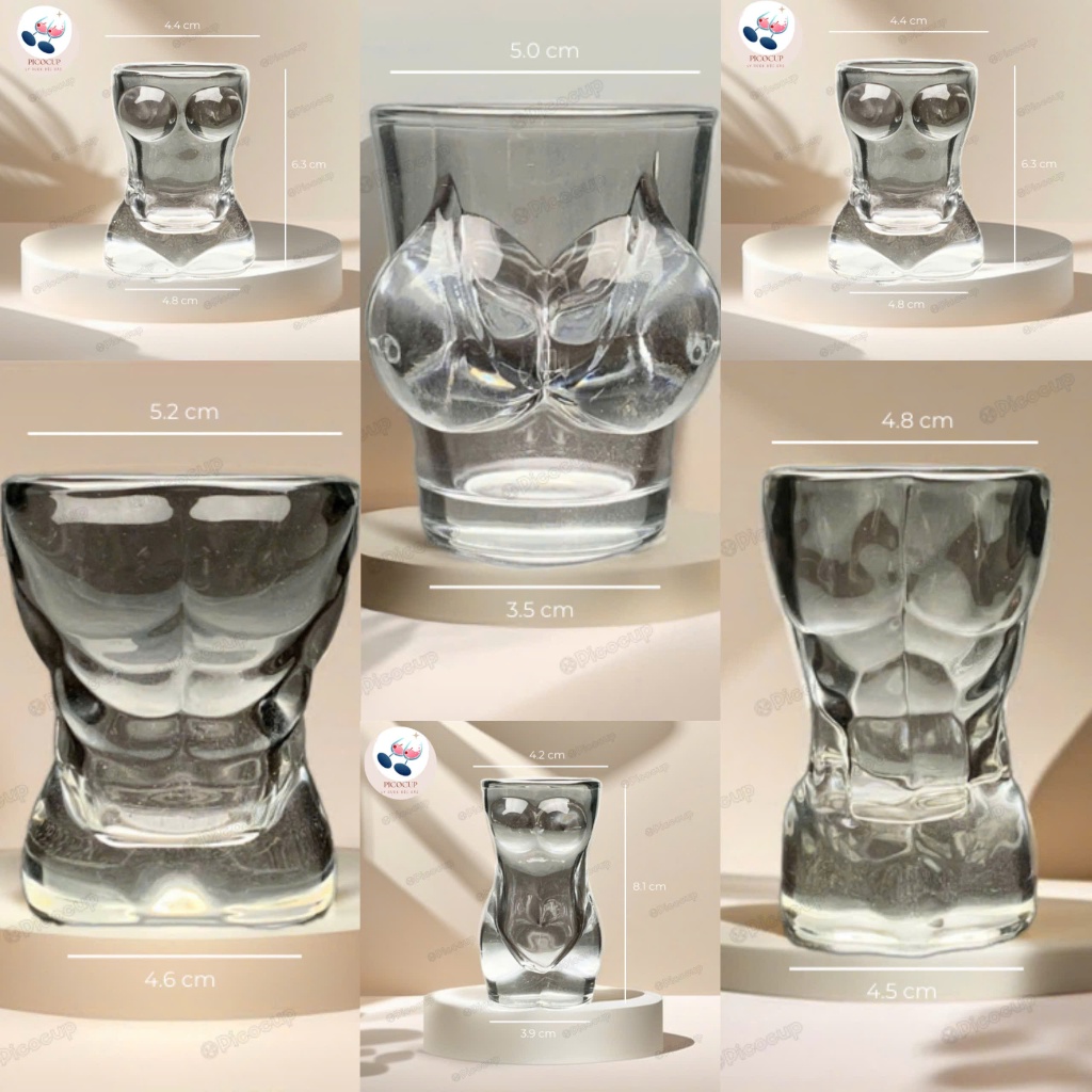 LY VẾU - Ly Body Sexy 30ml 60ml - Ly rượu thuỷ tinh độc đáo - Hình cơ thể