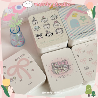 Hộp thiếc mini dọc nắp liền đựng đồ cute