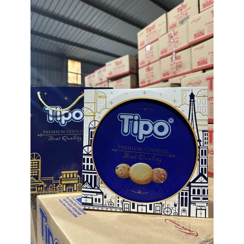Bánh Hộp Thiếc Tết Tipo Cookies thập cẩm rắc hạt 330g