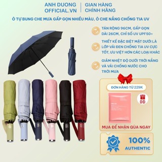 Ô Tự Bung Che Mưa Gấp Gọn Nhiều Màu, Ô Che Nắng Chống Tia UV Ngoài Trời, Dù Gấp Tự Động Rất Nhỏ Gọn Bỏ Vừa Balo Loại To
