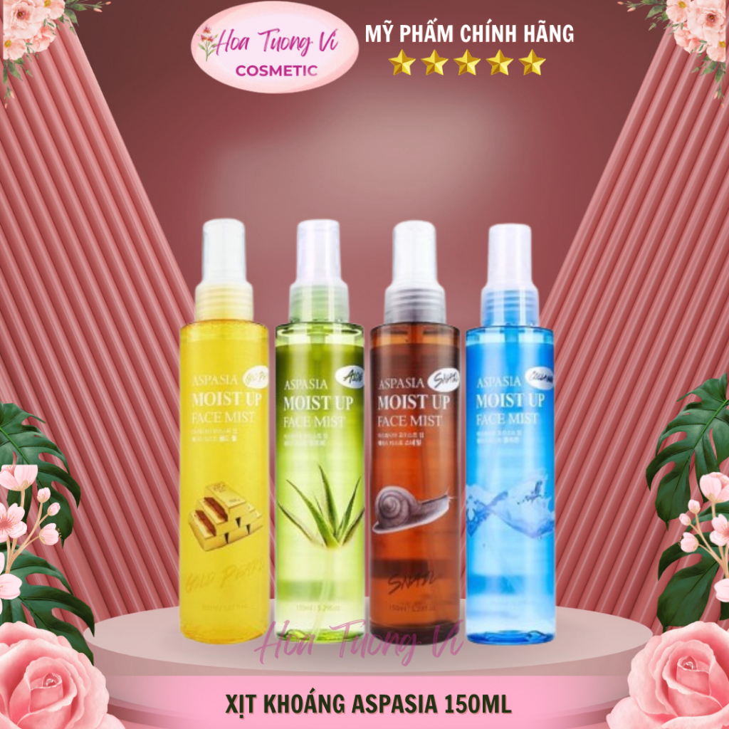Xịt Khoáng Aspasia 150ml Collagen/ Nha đam/ Ốc sên