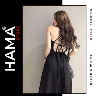 ĐẦM 2 DÂY hở lưng HAMA STORE H7 - KHOEN LỖ PHÍA SAU cách điệu, dạo phố sang chảnh