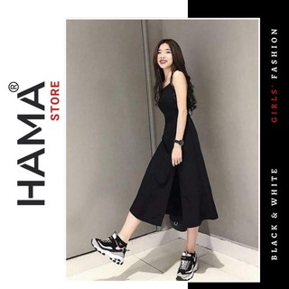 ĐẦM 2 DÂY hở lưng HAMA STORE H7 - KHOEN LỖ PHÍA SAU cách điệu, dạo phố sang chảnh