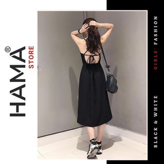 ĐẦM 2 DÂY hở lưng HAMA STORE H7 - KHOEN LỖ PHÍA SAU cách điệu, dạo phố sang chảnh
