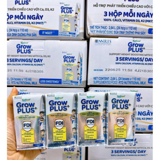 [Thùng 24 hộp]Sữa bột pha sẵn Grow Plus+ bạc Nutifood hộp 110ml