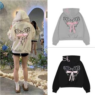 ÁO HOODIE - ÁO KHOÁC NỈ NGOẠI Dây full zip (Ảnh Thật) HOOIDE MỚI phối NƠ HỒNG có 3 màu lựa chọn