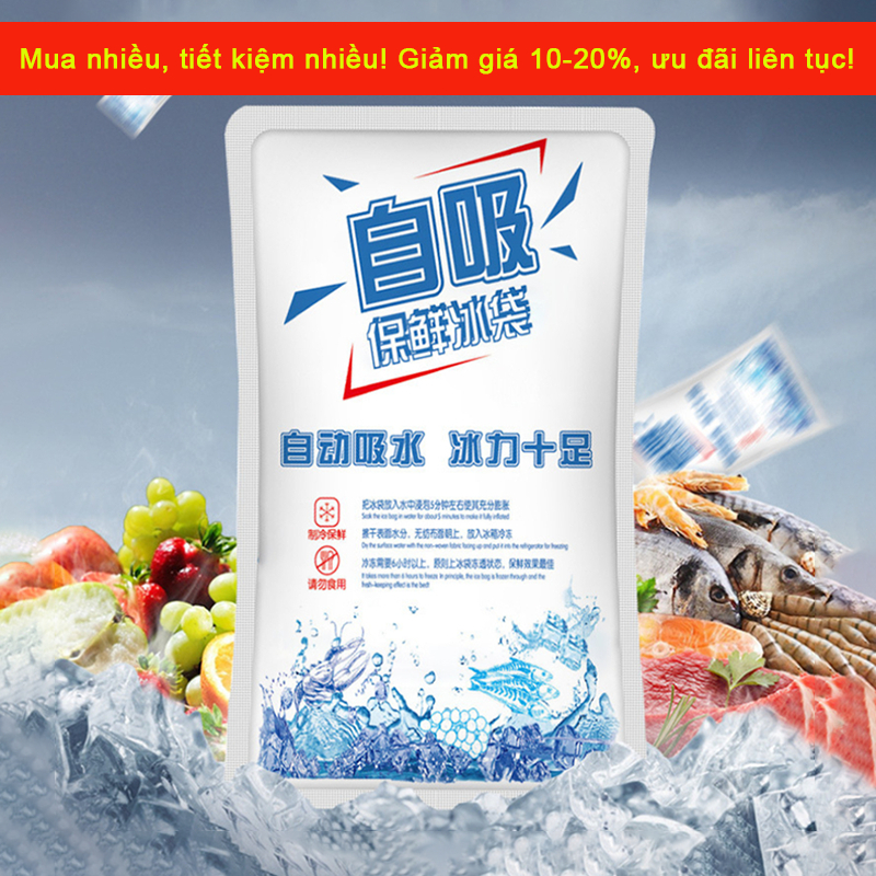 Túi gel đá khô giữ lạnh lâu, sử dụng 1 lần, dùng để làm lạnh thực phẩm, v.v.