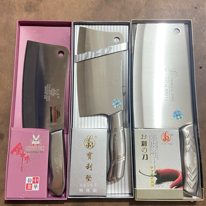 Dao chặt xương thép trắng. Dao xám, dao ớt