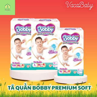 (Phiên bản cao cấp siêu mềm) Tã bỉm QUẦN Bobby Soft Premium mẫu bao bì mới đủ size M60+4/ L56+4/ XL52+4/ XXL48+4 miếng