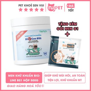 [Tặng 1 men vi sinh G1] Men khử khuẩn Bioline BS1 khử mùi hôi, cát vệ sinh của chó mèo - Hộp 500g