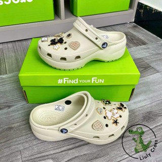 (Full Box) DÉP CROSS PLATFORM CLOG | Dép Cross Đế Cao Nữ siêu êm - Tặng kèm sẵn Charm 3D như ảnh