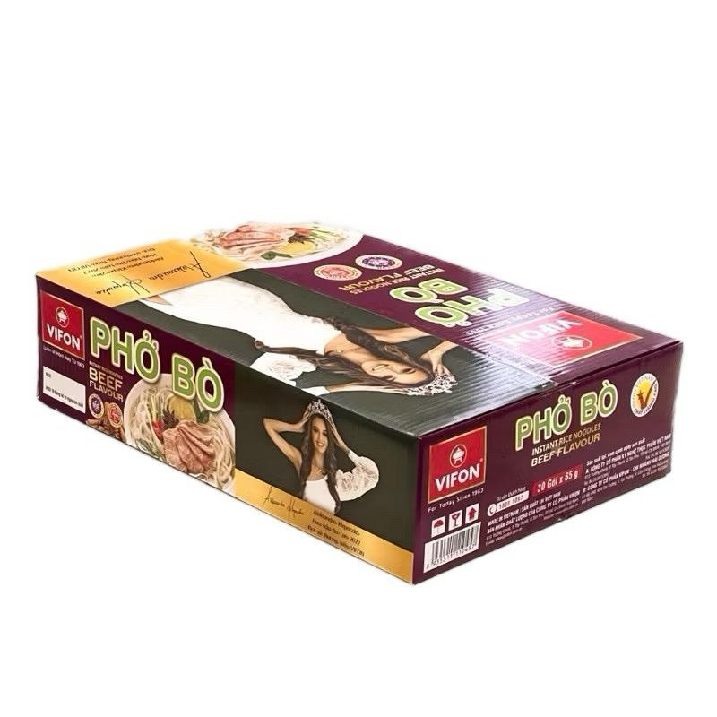 Phở Bò Vifon thùng 30 gói - 65g/gói. Phở gà Vifon 30 gói x 65g