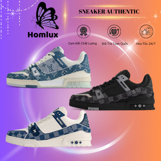  Giày Thể Thao Homlux Giày Louis Vuitton LV Trainer Damier Denim Blue - Black Best Quality 