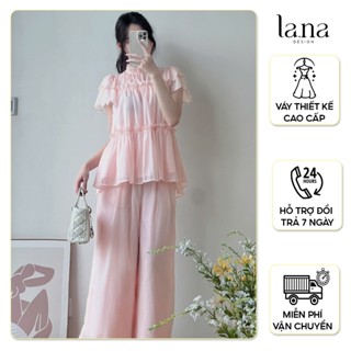 Set quần áo thiết kế cao cấp La.na set áo tiểu thư bánh bèo nữ tính - SQ917