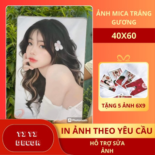 Khung ảnh gỗ mica  tráng gương  treo tường khổ lớn 40x60cm in theo yêu cầu