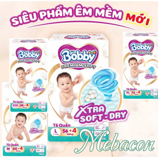 Bỉm/Tã quần Bobby Premium Soft M64, L60, XL56, XXL52