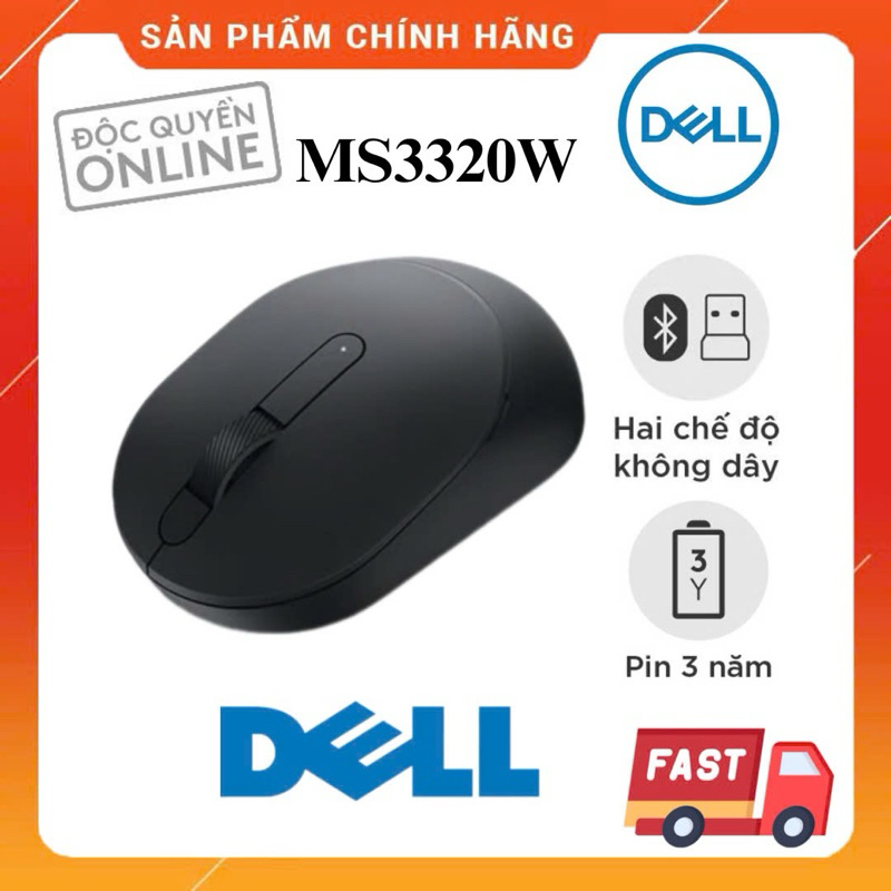 Chuột Dell Bluetooth MS3320W Pin 3 Năm 4000 DPI - Chính hãng