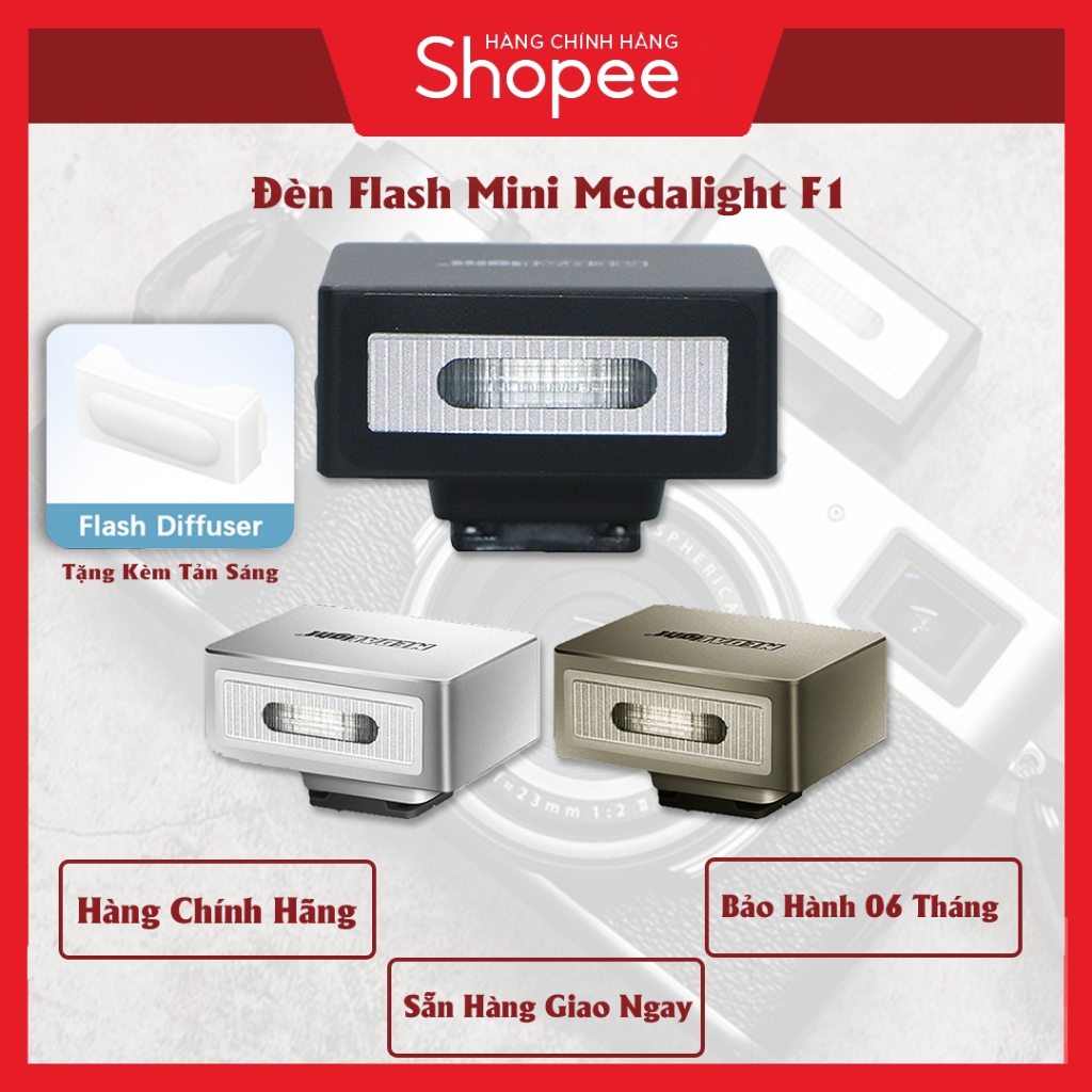 Đèn Flash Mini Medalight F1 & F1 Metal Dành Cho Máy Ảnh Compact Fujifilm, Sony, Nikon, Canon, Ricoh,