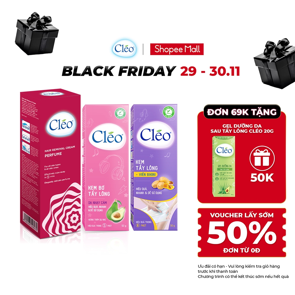 Kem Tẩy Lông Cho Da Nhạy Cảm Cleo Chuyên Biệt Từng Vùng Da Avocado Hair Removal Cream Sensitive Skin
