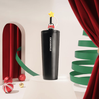 Bình Starbucks CCUP 20OZ (591ml) SS HOLIDAY BLACK STRAW STOPPER CHARM